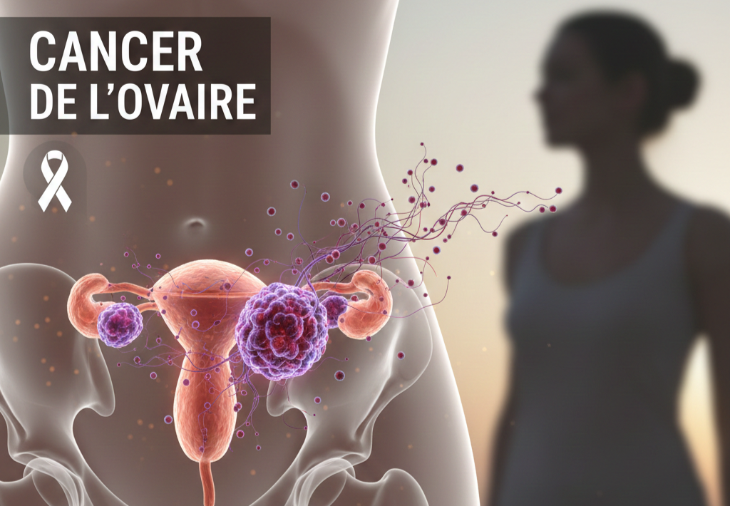 Comment le cancer de l'ovaire (Ab Ovo) a-t-il été traité, y compris les options chirurgicales ?